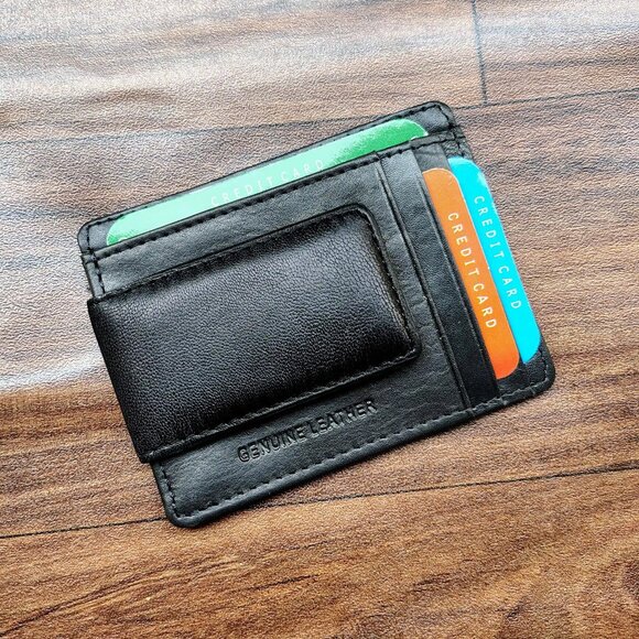 Leather Money Clip, Slim Card Holder, Super Strong Magnet Money Clip - Picture 5 of 6